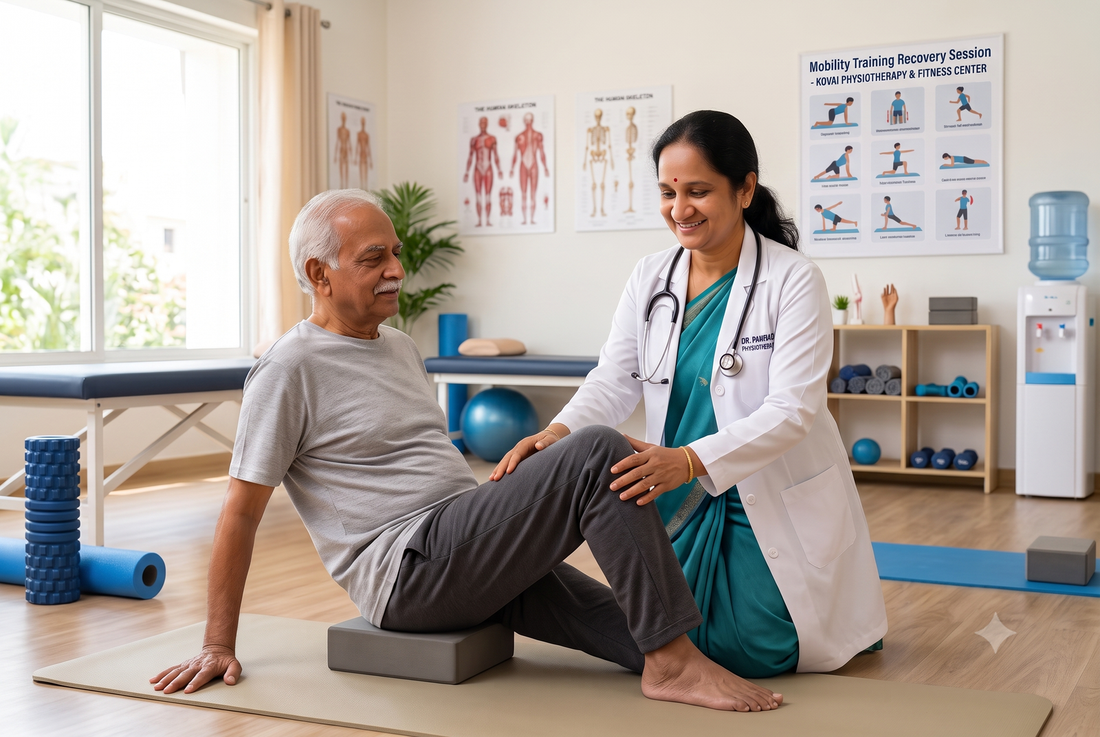 Indian mobility training recovery session at Kovai Physiotherapy